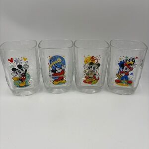 McDonalds Disney World 2000 Glasses Mickey Set of 4